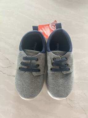 Oomphies Toddler Boys Sunny Grey Jersey Sneakers Size 8